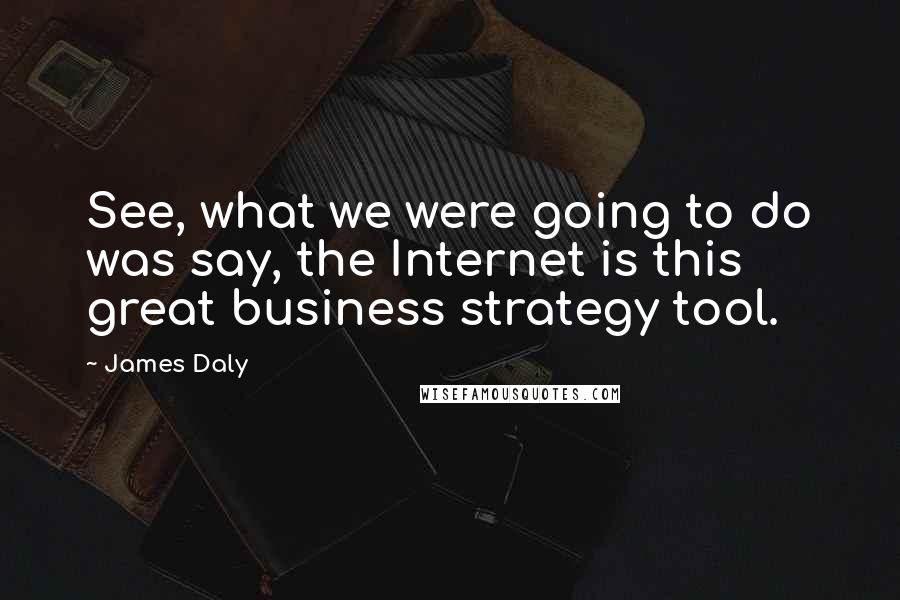 James Daly Quotes: See, what we were going to do was say, the Internet is this great business strategy tool.