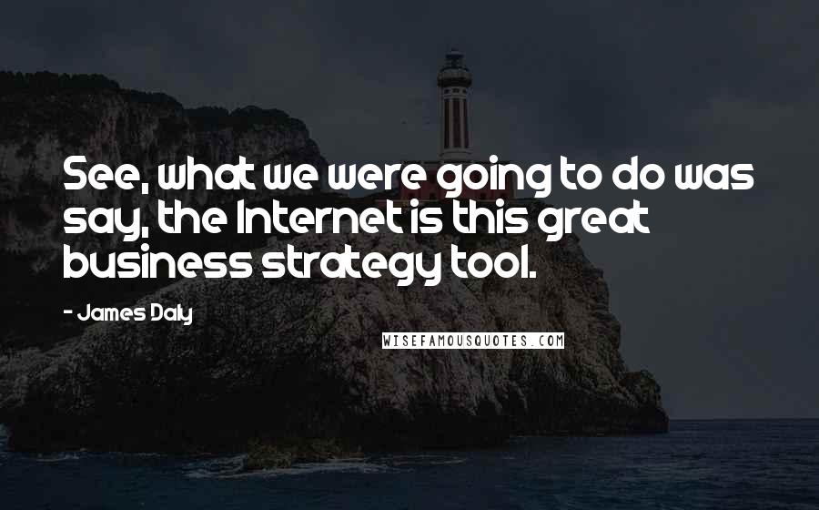 James Daly Quotes: See, what we were going to do was say, the Internet is this great business strategy tool.