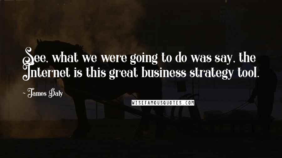 James Daly Quotes: See, what we were going to do was say, the Internet is this great business strategy tool.