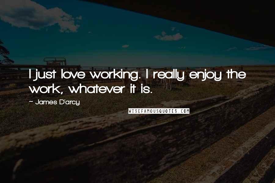 James D'arcy Quotes: I just love working. I really enjoy the work, whatever it is.