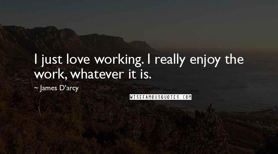 James D'arcy Quotes: I just love working. I really enjoy the work, whatever it is.