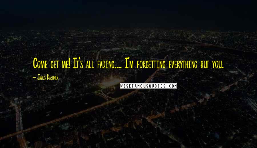 James Dashner Quotes: Come get me! It's all fading.... I'm forgetting everything but you.