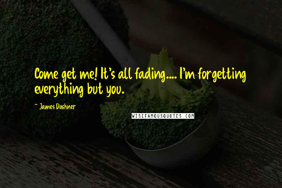 James Dashner Quotes: Come get me! It's all fading.... I'm forgetting everything but you.