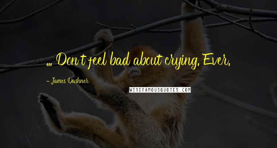James Dashner Quotes: ... Don't feel bad about crying. Ever.