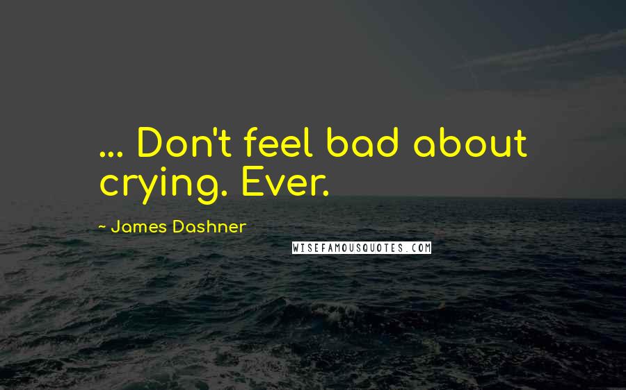 James Dashner Quotes: ... Don't feel bad about crying. Ever.