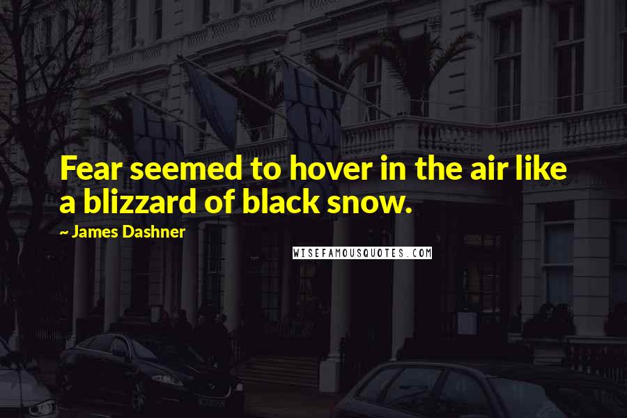 James Dashner Quotes: Fear seemed to hover in the air like a blizzard of black snow.