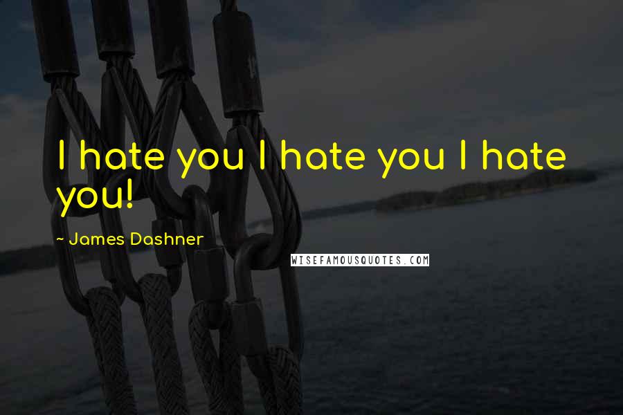 James Dashner Quotes: I hate you I hate you I hate you!