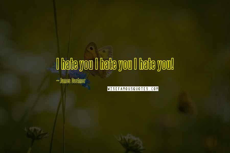 James Dashner Quotes: I hate you I hate you I hate you!