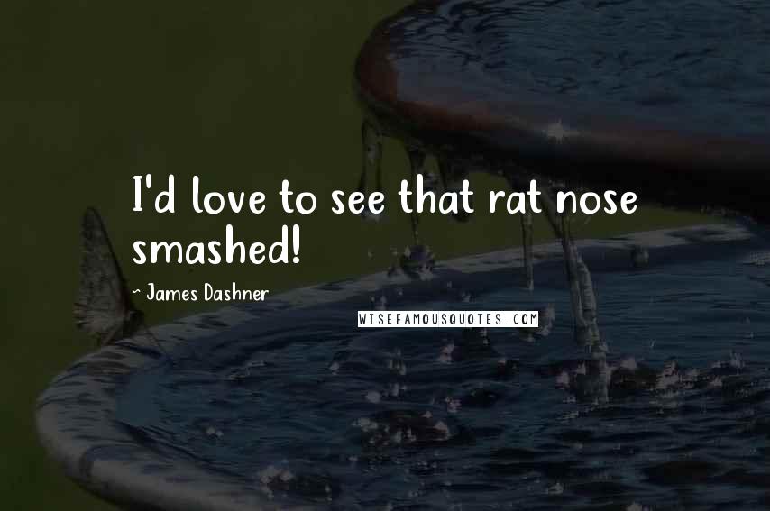 James Dashner Quotes: I'd love to see that rat nose smashed!