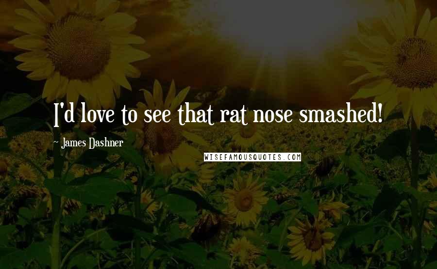 James Dashner Quotes: I'd love to see that rat nose smashed!