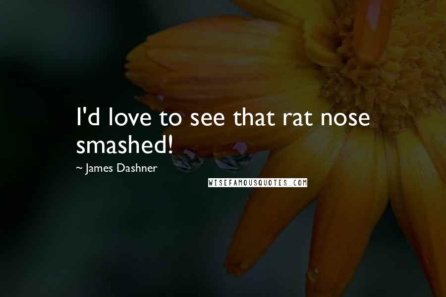 James Dashner Quotes: I'd love to see that rat nose smashed!