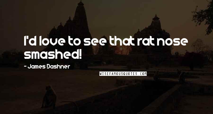 James Dashner Quotes: I'd love to see that rat nose smashed!