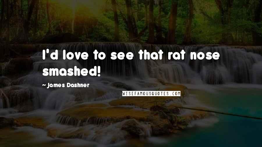 James Dashner Quotes: I'd love to see that rat nose smashed!