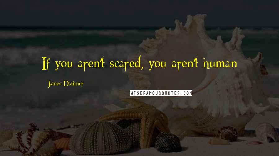 James Dashner Quotes: If you aren't scared, you aren't human