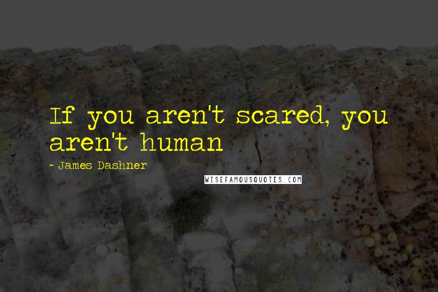 James Dashner Quotes: If you aren't scared, you aren't human