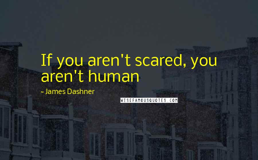 James Dashner Quotes: If you aren't scared, you aren't human