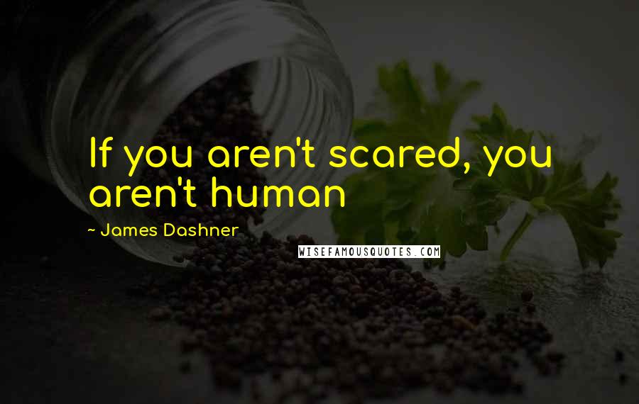 James Dashner Quotes: If you aren't scared, you aren't human