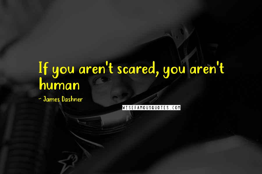 James Dashner Quotes: If you aren't scared, you aren't human