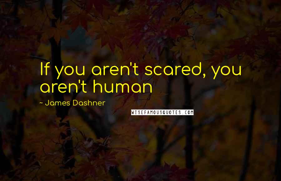 James Dashner Quotes: If you aren't scared, you aren't human