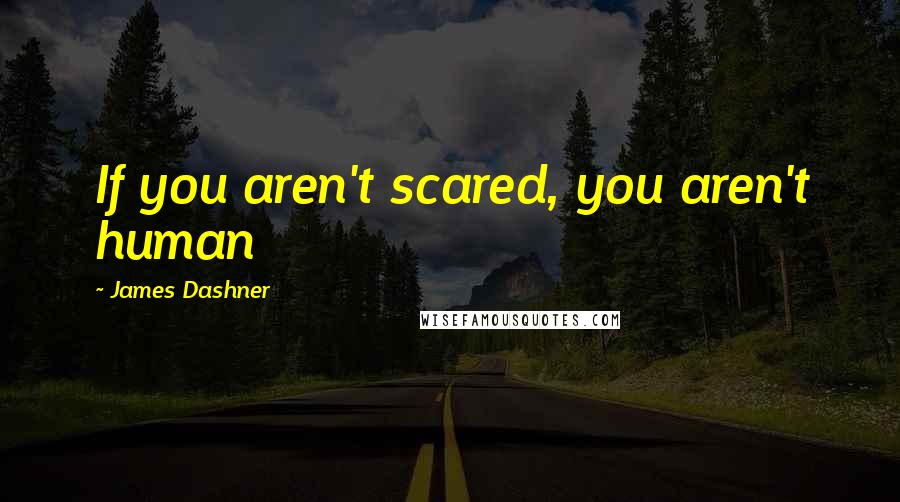 James Dashner Quotes: If you aren't scared, you aren't human