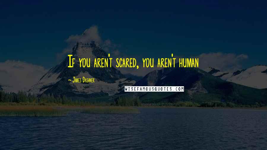 James Dashner Quotes: If you aren't scared, you aren't human