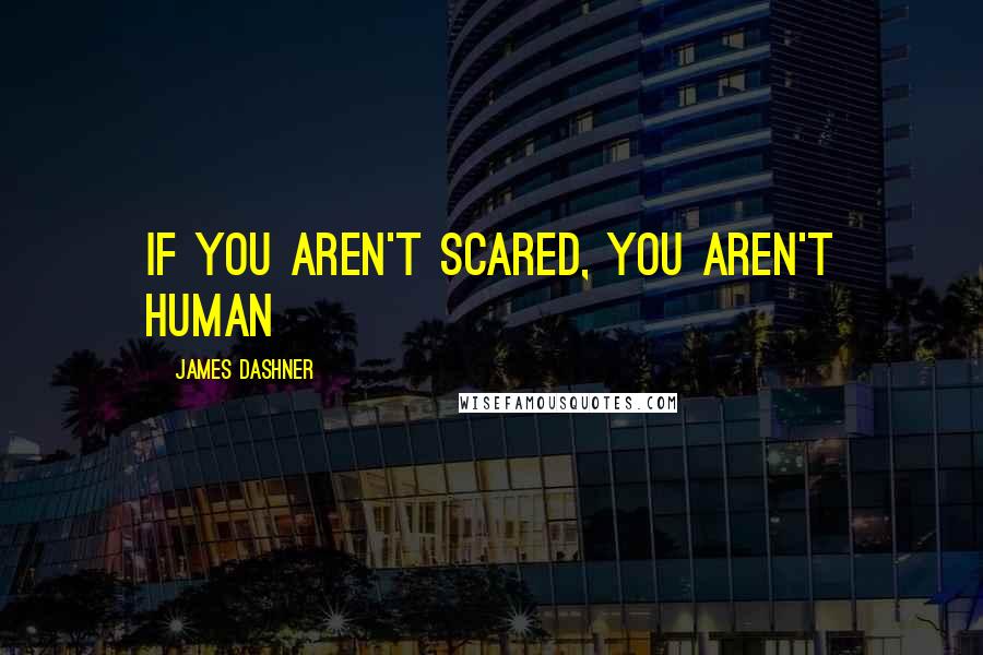 James Dashner Quotes: If you aren't scared, you aren't human