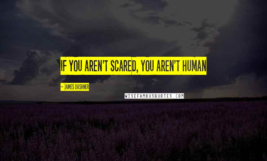 James Dashner Quotes: If you aren't scared, you aren't human