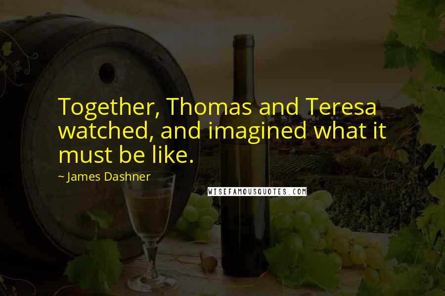 James Dashner Quotes: Together, Thomas and Teresa watched, and imagined what it must be like.