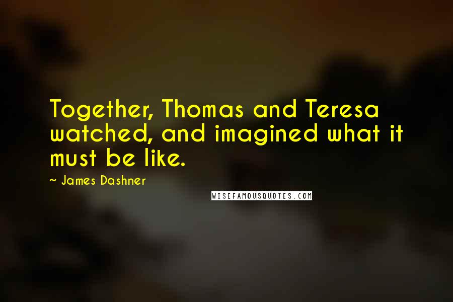 James Dashner Quotes: Together, Thomas and Teresa watched, and imagined what it must be like.