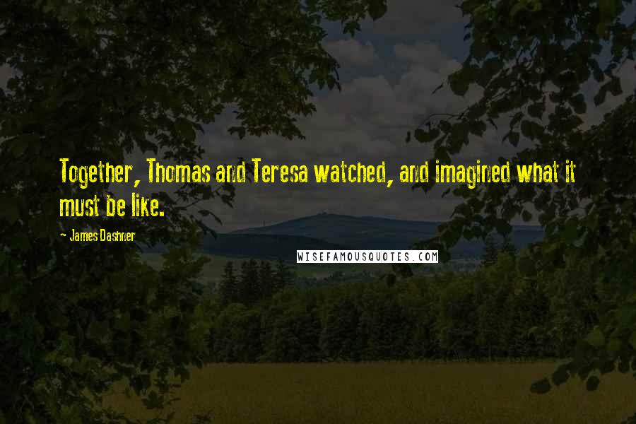 James Dashner Quotes: Together, Thomas and Teresa watched, and imagined what it must be like.
