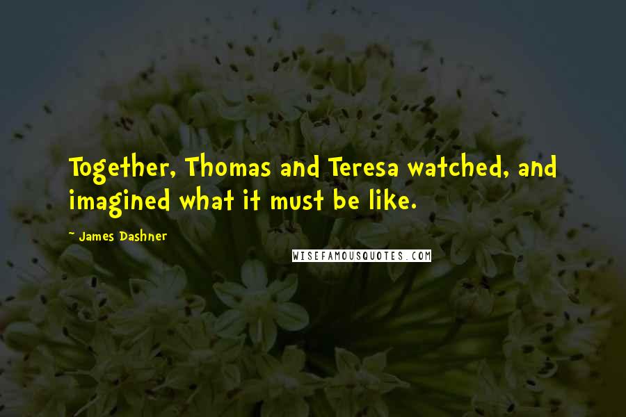 James Dashner Quotes: Together, Thomas and Teresa watched, and imagined what it must be like.
