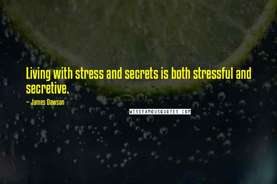 James Dawson Quotes: Living with stress and secrets is both stressful and secretive.