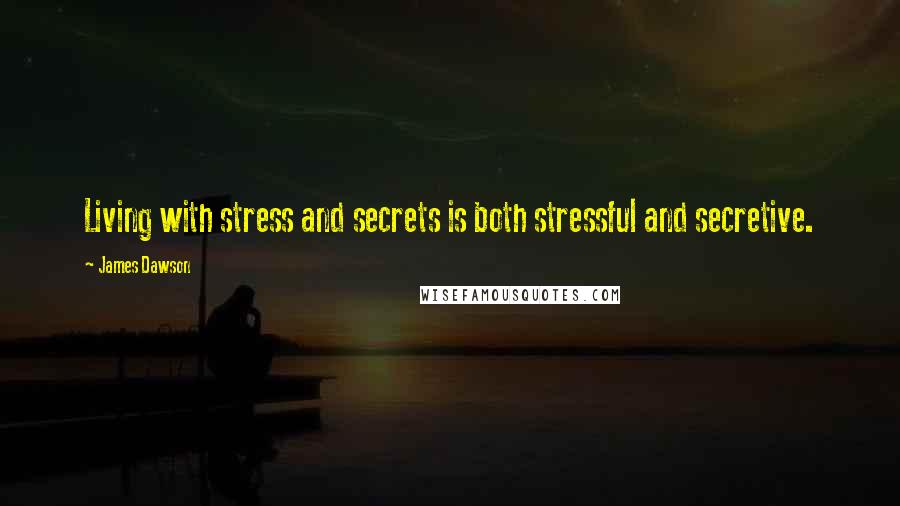 James Dawson Quotes: Living with stress and secrets is both stressful and secretive.