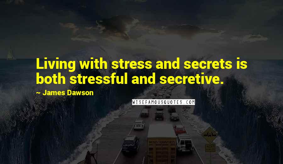 James Dawson Quotes: Living with stress and secrets is both stressful and secretive.