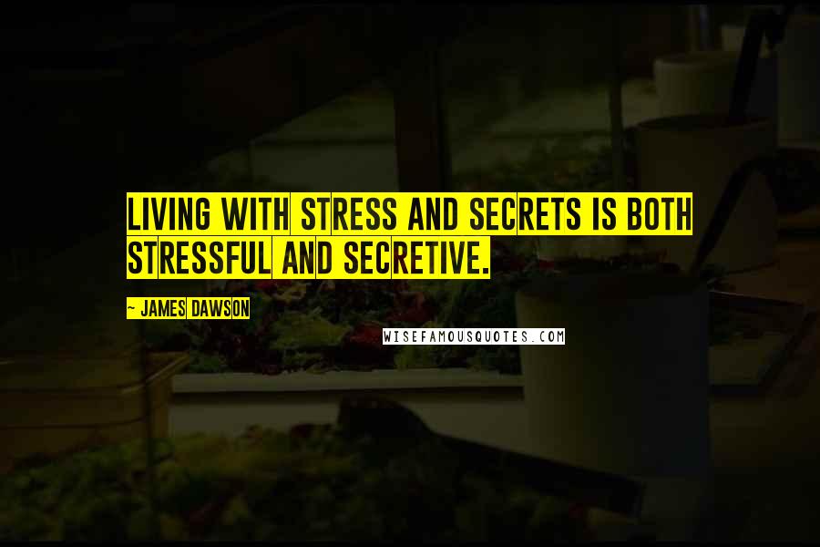 James Dawson Quotes: Living with stress and secrets is both stressful and secretive.