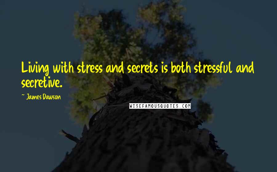 James Dawson Quotes: Living with stress and secrets is both stressful and secretive.