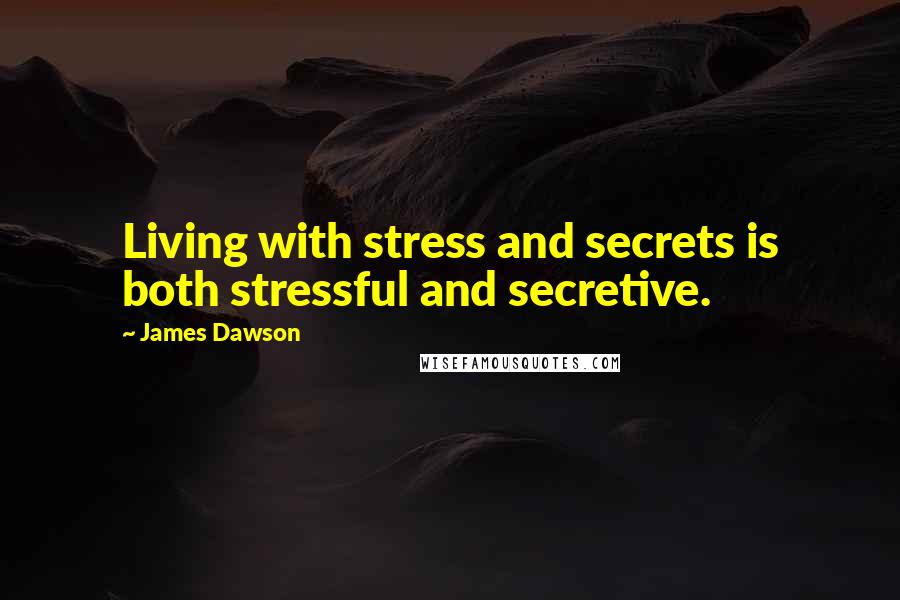 James Dawson Quotes: Living with stress and secrets is both stressful and secretive.