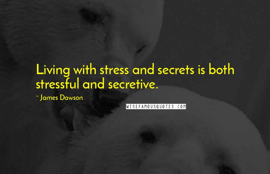 James Dawson Quotes: Living with stress and secrets is both stressful and secretive.