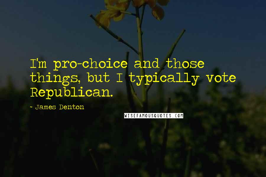 James Denton Quotes: I'm pro-choice and those things, but I typically vote Republican.