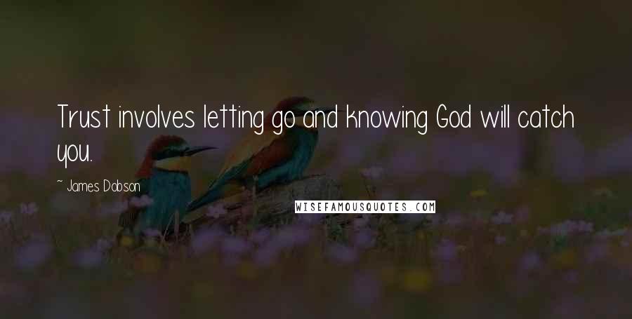 James Dobson Quotes: Trust involves letting go and knowing God will catch you.