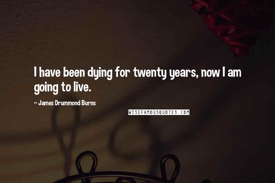 James Drummond Burns Quotes: I have been dying for twenty years, now I am going to live.