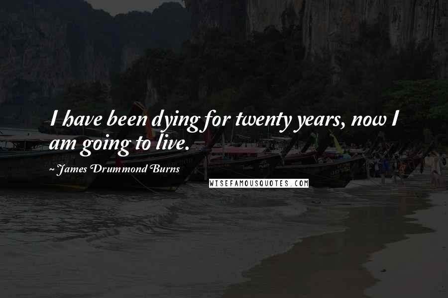 James Drummond Burns Quotes: I have been dying for twenty years, now I am going to live.