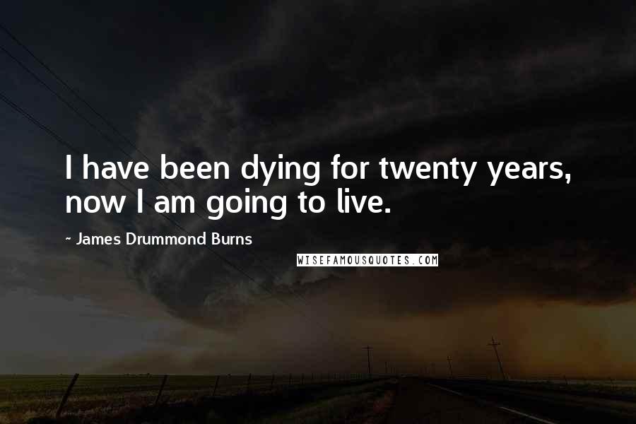 James Drummond Burns Quotes: I have been dying for twenty years, now I am going to live.