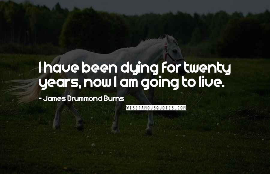 James Drummond Burns Quotes: I have been dying for twenty years, now I am going to live.