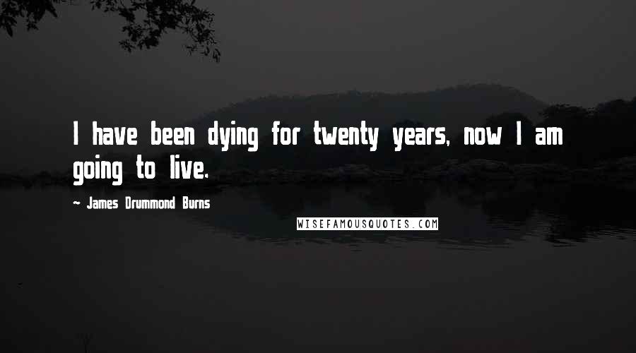 James Drummond Burns Quotes: I have been dying for twenty years, now I am going to live.