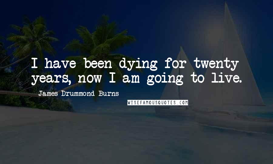 James Drummond Burns Quotes: I have been dying for twenty years, now I am going to live.