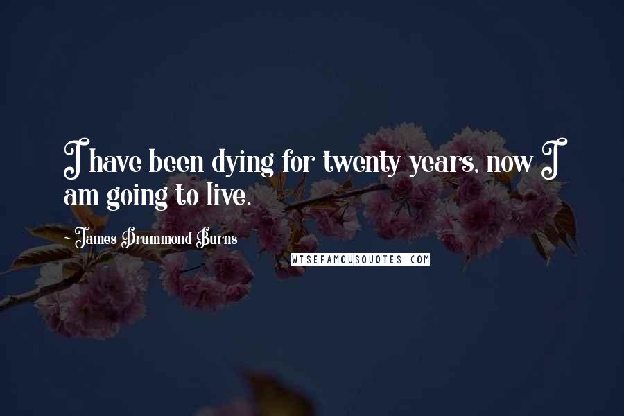 James Drummond Burns Quotes: I have been dying for twenty years, now I am going to live.