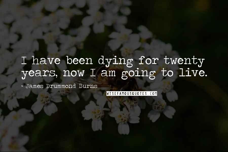 James Drummond Burns Quotes: I have been dying for twenty years, now I am going to live.