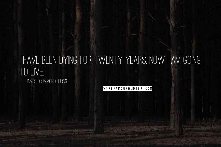 James Drummond Burns Quotes: I have been dying for twenty years, now I am going to live.