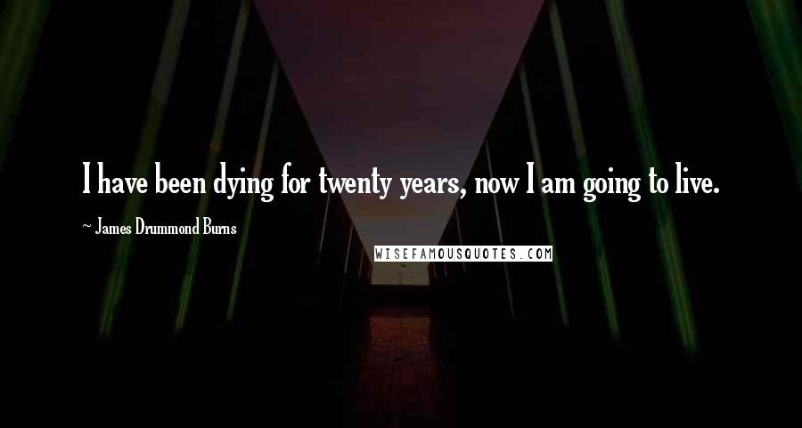 James Drummond Burns Quotes: I have been dying for twenty years, now I am going to live.